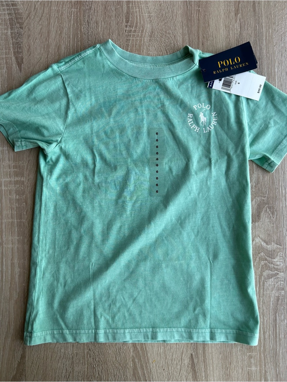 Polo by Ralph Lauren Kids Mint Logo Crew Neck T-Shirt BNWT NWT 6